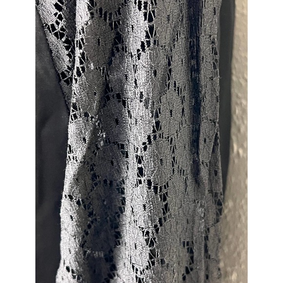 WOMEN'S SEXY ROUND TIE NECK LACE SLEEVES LOOSE BLOUSE COLOR BLACK NWOT Size 2XL - Picture 5 of 10